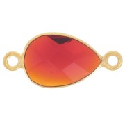 Goccia intercalare 13x8 mm imit gemma preziosa - Dorato Oro fino - Granato Hydro