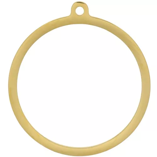 Pendente rotondo scavato 25 mm - acciaio inossidabile 304 dorato x1