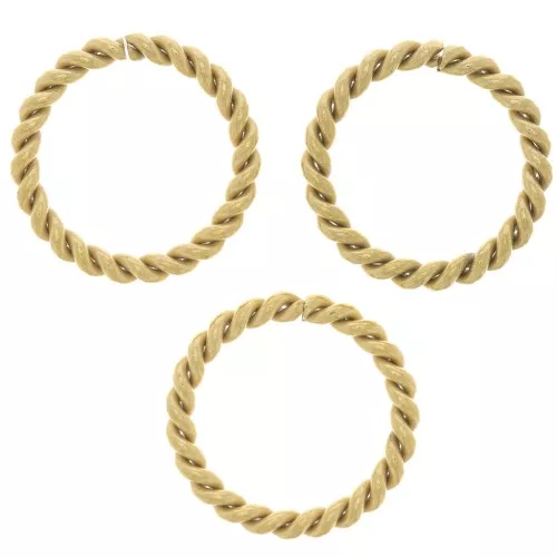 Anelli tondi aperti ritorti 12x1.45 mm-acciaio inox 304 dorato x10