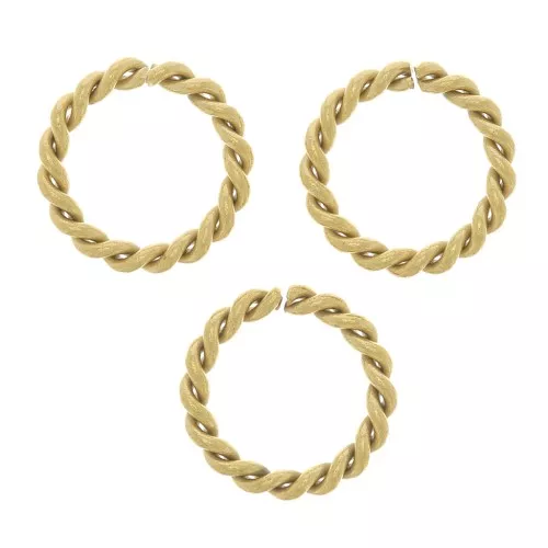Anelli tondi aperti ritorti 8x1,10 mm-acciaio inossidabile 304 dorato x10
