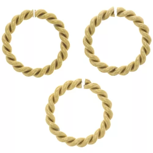 Anelli tondi aperti ritorti 10x1.45 mm-acciaio inossidabile 304 dorato x10