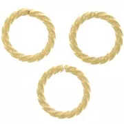 Anelli tondi aperti ritorti 10x1,40 mm-Acciaio inossidabile 304 dorato x10