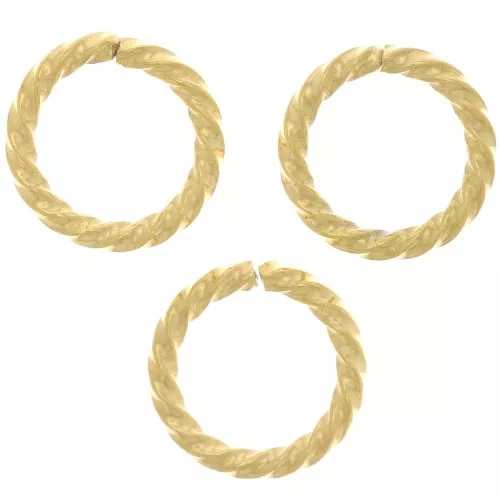 Anelli tondi aperti ritorti 10x1,40 mm-Acciaio inossidabile 304 dorato x10