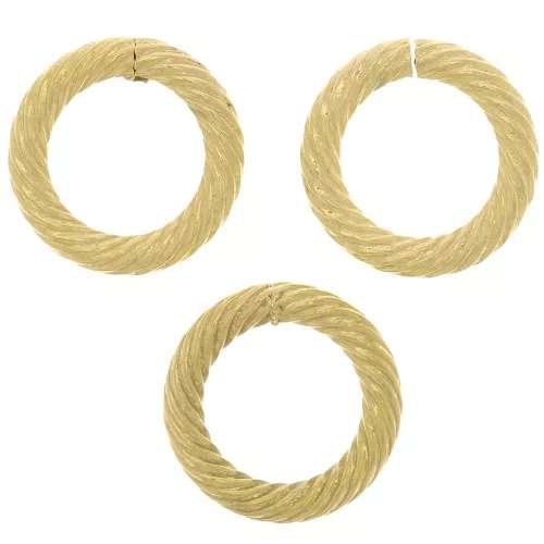 Anelli tondi aperti striati 12x2 mm - acciaio inossidabile 304 dorato x10