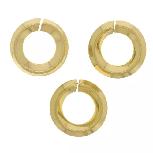 Anelli tondi aperti limati 8x1,8 mm - Acciaio inossidabile 304 dorato x10