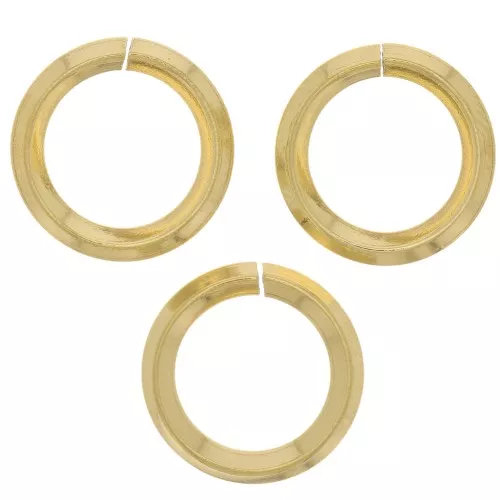 Anelli tondi aperti limati 12x1,8 mm - Acciaio inossidabile 304 dorato x10