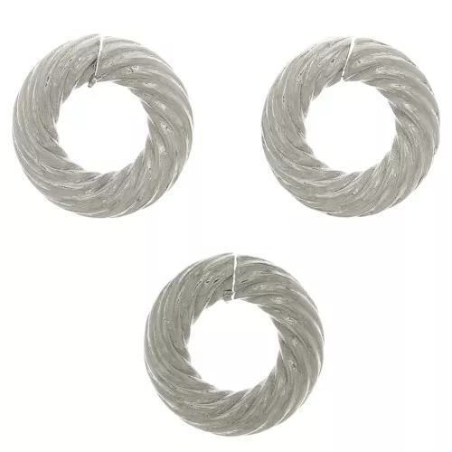 Anelli aperti tondi striati 8x2 mm - acciaio inossidabile 304 x10