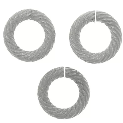 Anelli aperti tondi striati 12x2 mm- acciaio inossidabile 304 x10