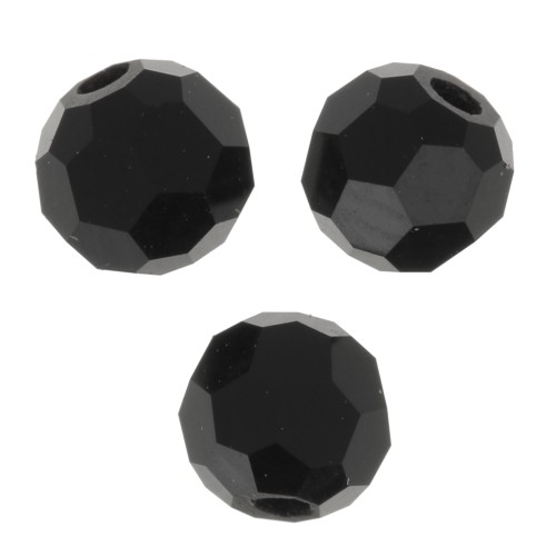 Perline sfaccettate rotonde di cristallo Preciosa 3mm - Jet x20