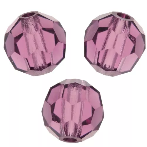 Perline sfaccettate rotonde di cristallo Preciosa 5mm - Ametista x15