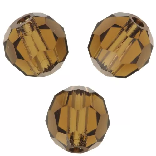 Perline sfaccettate rotonde di cristallo Preciosa 5mm - Topazio affumicato x15