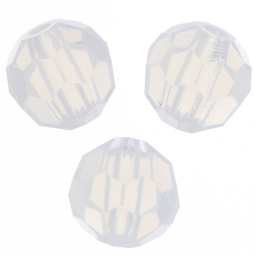 Perline sfaccettate rotonde di cristallo Preciosa 5mm - Opale bianco x15