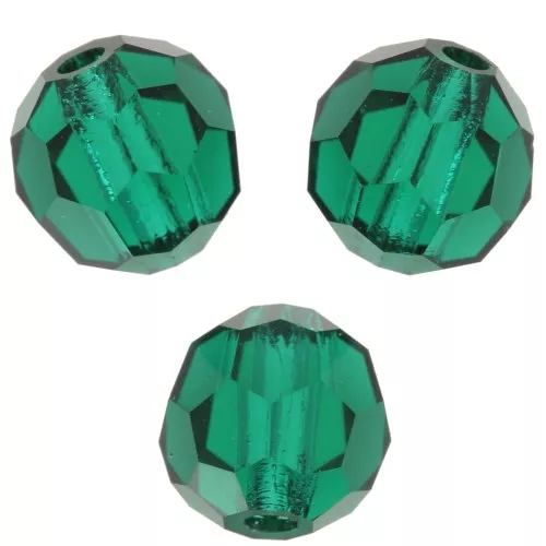 Perline sfaccettate rotonde di cristallo Preciosa 5mm - Smeraldo x15