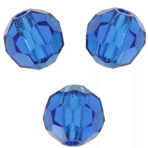 Preciosa Crystal Round Faceted Beads 5mm - Capri Blue x15