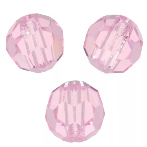 Perline sfaccettate rotonde di cristallo Preciosa 5mm - Zaffiro rosa x15