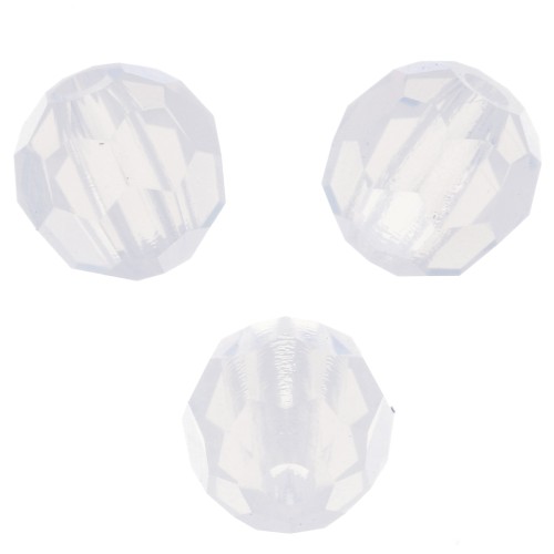 Perline sfaccettate rotonde di cristallo Preciosa 4mm - White Opal x20