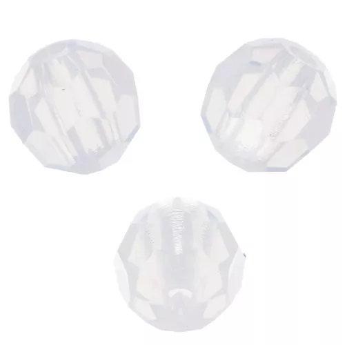 Perline sfaccettate rotonde di cristallo Preciosa 4mm - White Opal x20