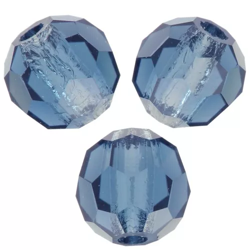 Perline sfaccettate rotonde di cristallo Preciosa 4mm - Montana x20
