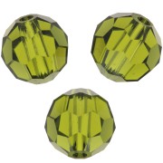Perline sfaccettate rotonde da 6 mm di Preciosa Crystal - Olivina x6|raw }}