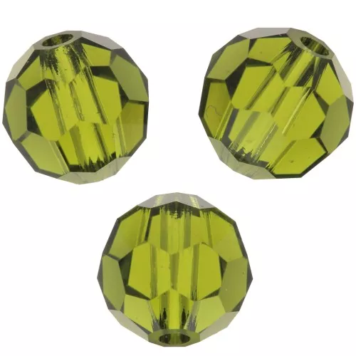Perline sfaccettate rotonde da 6 mm di Preciosa Crystal - Olivina x6