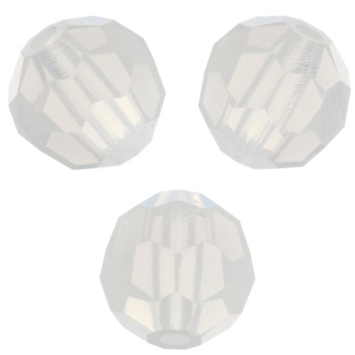 Perline sfaccettate rotonde da 6 mm di Preciosa Crystal - Opale bianco x6