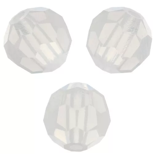 Perline sfaccettate rotonde da 6 mm di Preciosa Crystal - Opale bianco x6