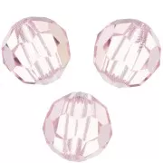 Perline sfaccettate rotonde da 6 mm di Preciosa Crystal - Light Rose x6