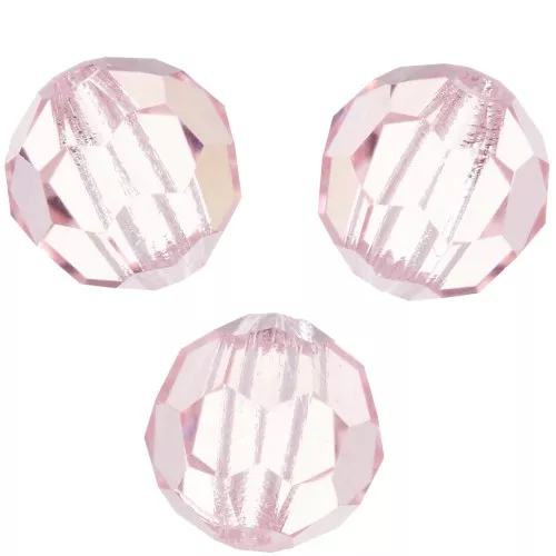 Perline sfaccettate rotonde da 6 mm di Preciosa Crystal - Light Rose x6