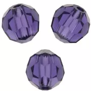 Perline sfaccettate rotonde da 6 mm di Preciosa Crystal - Deep Tanzanite x6