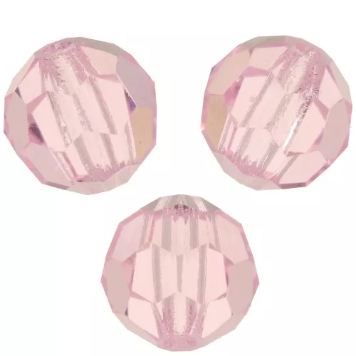 Perline sfaccettate rotonde da 6 mm di Preciosa Crystal - Zaffiro rosa x6