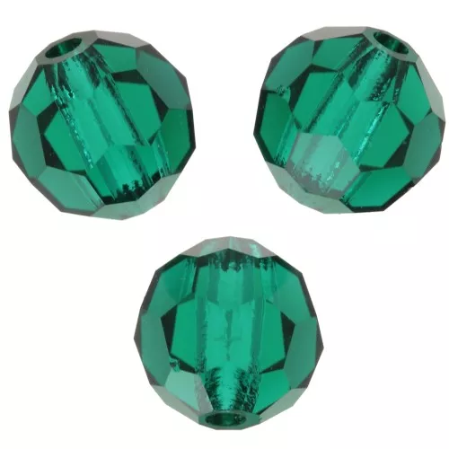 Perline sfaccettate rotonde da 6 mm di Preciosa Crystal - Smeraldo x6