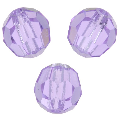 Perline sfaccettate rotonde da 6 mm di Preciosa Crystal - Viola x6