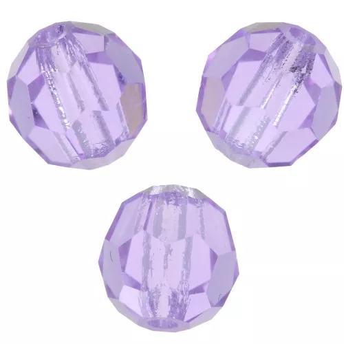Perline sfaccettate rotonde da 6 mm di Preciosa Crystal - Viola x6
