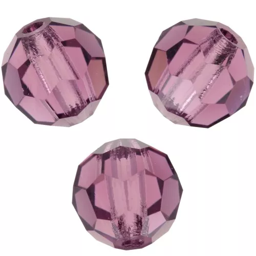 Perline sfaccettate rotonde da 6 mm di Preciosa Crystal - Ametista x6