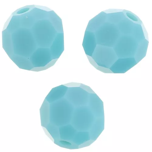 Perline sfaccettate rotonde da 6 mm di Preciosa Crystal - Turchese x6