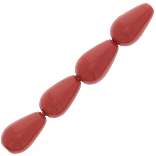 Perle Preciosa Pearshape Pearl 10x6 mm - Cranberry x10