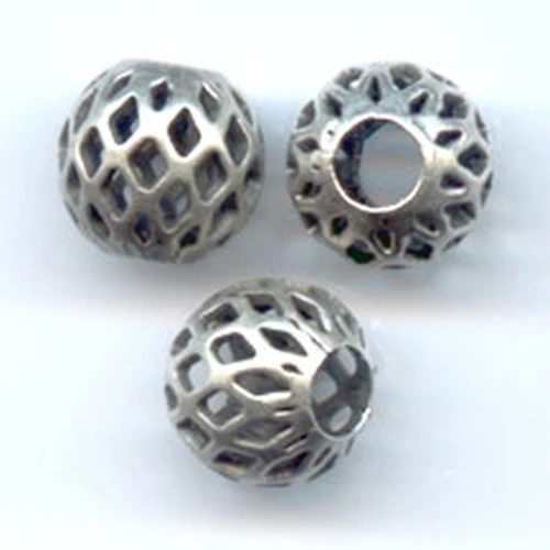 Palle filigranate mm. 8 argentato antico x5