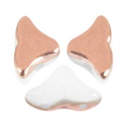 Perle in vetro Hélios® di Puca®  6x10 mm - Opaque White Capri Gold x10g