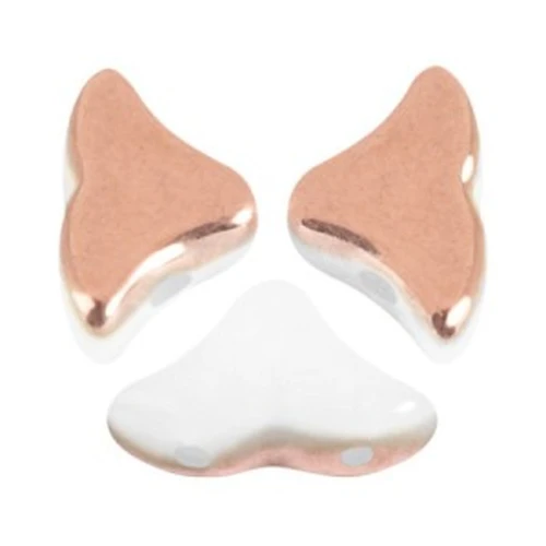 Perle in vetro Hélios® di Puca® 6x10 mm - Opaque White Capri Gold x10g