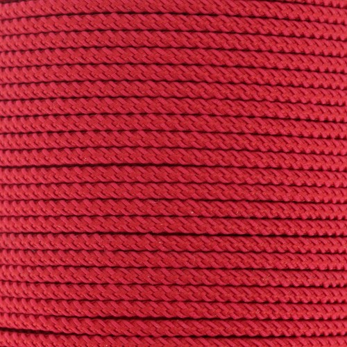 Cordone di poliestere intrecciato da 2 mm - Rosso scuro x1m