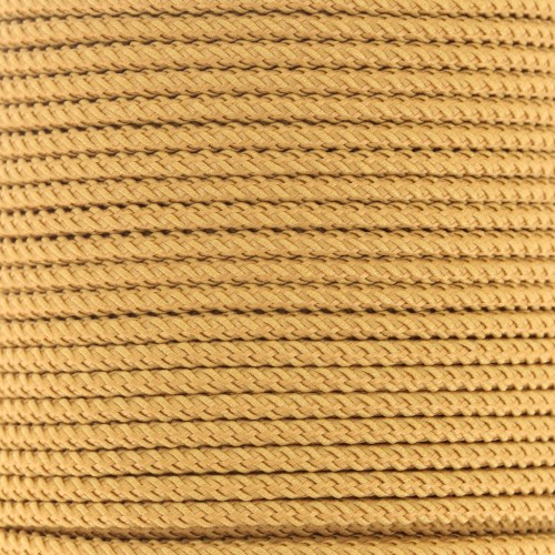 Cordone di poliestere intrecciato da 2 mm - Senape x1m