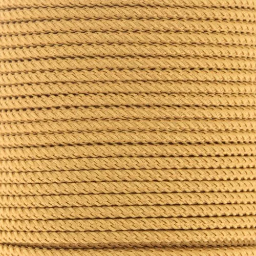 Cordone di poliestere intrecciato da 2 mm - Senape x1m