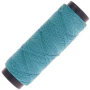 Fil plat en polyester ciré - Slam Cord pour micro macramé 0.6 mm - Turquoise x100m