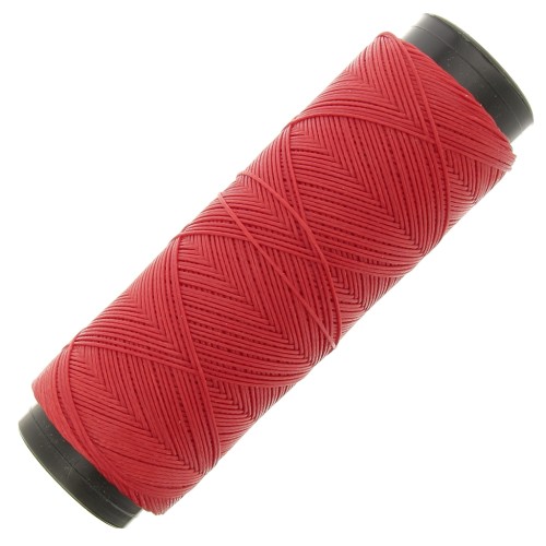 Filo piatto poliestere cerato Slam Cord per Micro Macramè 0,6 mm - Rosso x100m