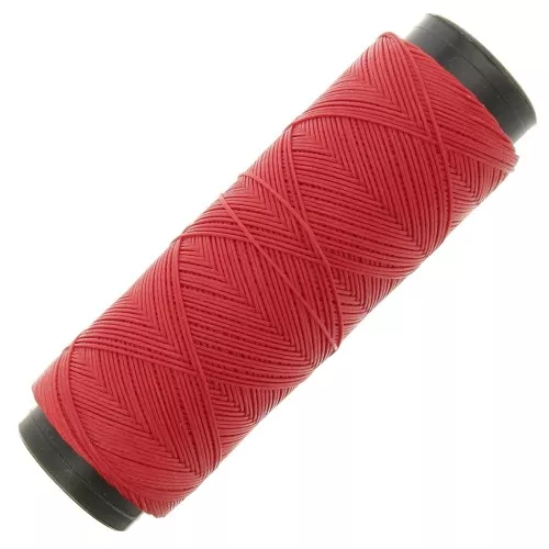 Filo piatto poliestere cerato Slam Cord per Micro Macramè 0,6 mm - Rosso x100m