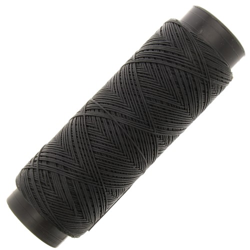 Filo piatto poliestere cerato Slam Cord per Micro Macramè 0,6 mm - Nero x100m