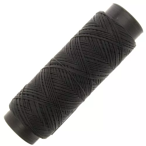 Filo piatto poliestere cerato Slam Cord per Micro Macramè 0,6 mm - Nero x100m