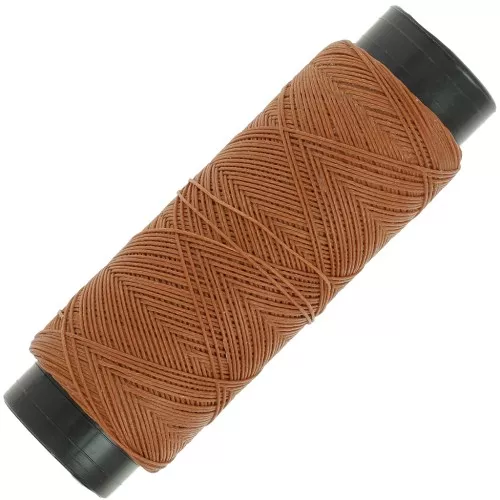 Filo piatto poliestere cerato Slam Cord per micro macramè 0,6 mm - Mocca x100m