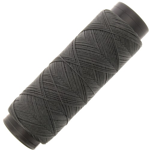 Filo piatto poliestere cerato Slam Cord per micro macramè 0,6mm Grigio scuro x100m