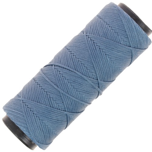 Filo piatto poliestere cerato Slam Cord per Micro Macramé 1mm - Blu Denim x100m